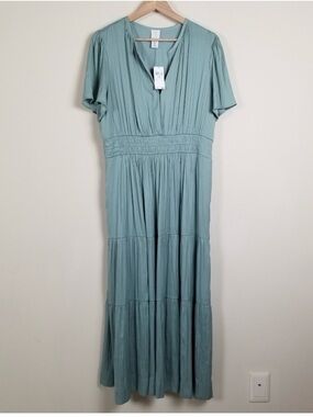 Joie Tiered Midi Maxi Dress XL NWT pockets flowy